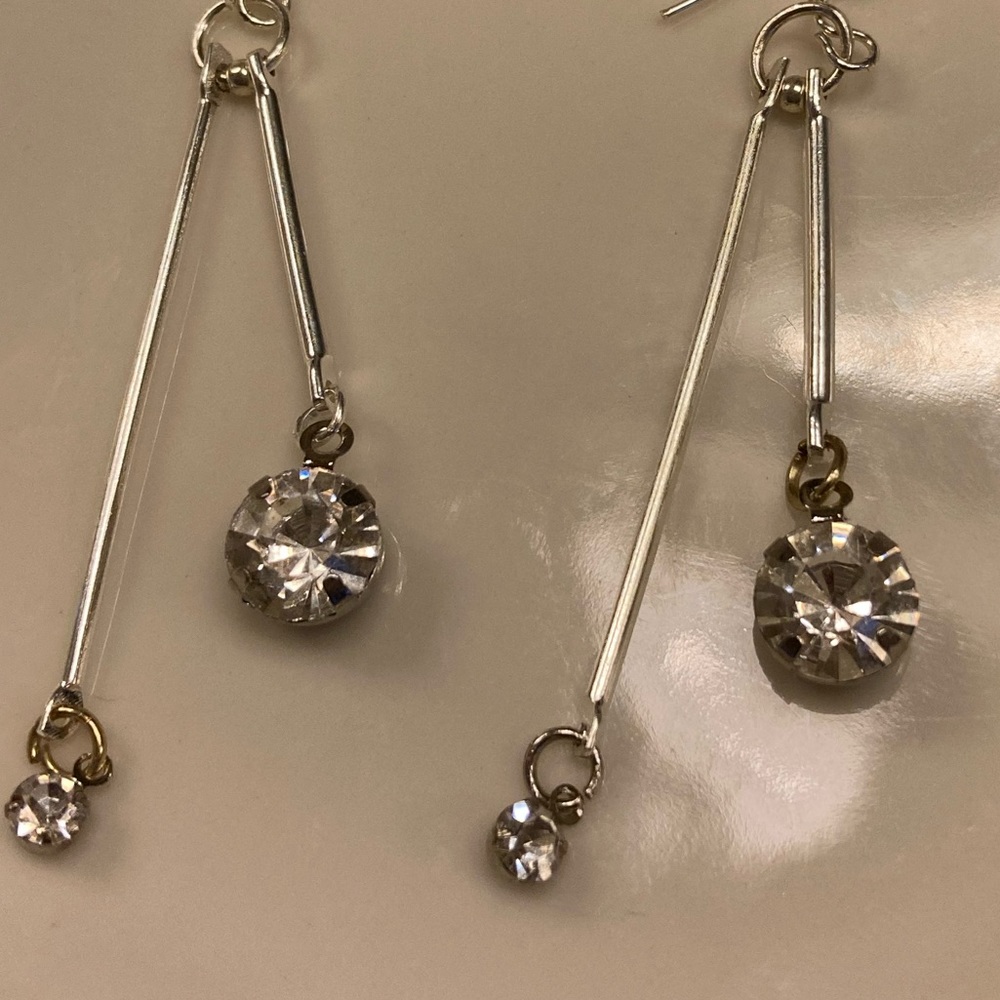 Double Dangle Rhinestone/Crystal Earrings... - Picture 6 of 6
